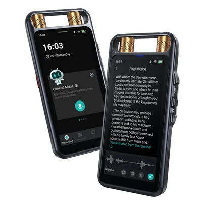 AI Voice Recorder with Playback, Transcription, Translation, 80GB Memory - Image 1 of 4