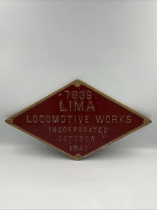 Lima Locomotive Works 7839 October 1941 Diamond Plate MSU Railroad Club 16” X 9” - Picture 1 of 8