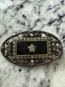 Vintage Catherine Popesco brooch, Swarovski crystal studded on enamel - Picture 1 of 4
