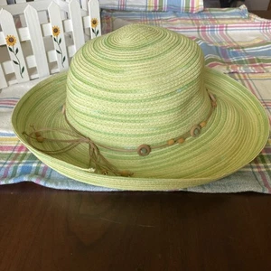Liz Clayborne Spring  Green Hat With Beads PDerby One Size - Picture 1 of 6
