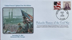 Mort Kunsler Guerra Civil Historia Filatélica Fuerzas de la Unión Captura Fort McAllister - Imagen 1 de 2