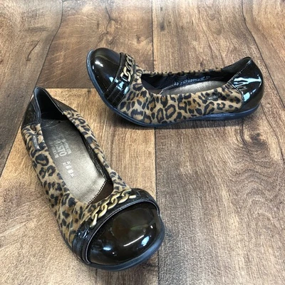 Planos de ballet Mephisto Alison marrón con estampado de guepardo para mujer talla 11 ¡USADOS EN EXCELENTE ESTADO! Foto 1 de 4