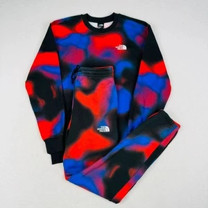 The North Face Tracksuit Fleece Marble Print Joggers Trousers Mens Medium - Picture 1 of 15