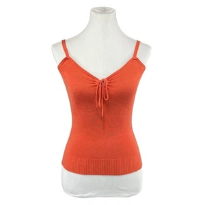 Vertigo Paris Women’s Small Knit Tank Top Sleeveless Orange Vintage Y2K - Picture 1 of 13