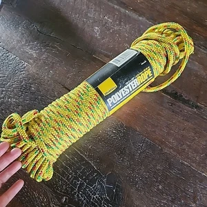 3/8 Zoll (9,53 mm) x 100 Fuß Diamant Geflecht Polyester Arbeit Allzweck Boot Seil Gelb - Bild 1 von 8
