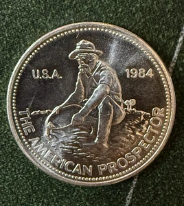 1984 The American Prospector Rounds  1 Oz Silver  Engelhard - Picture 1 of 2