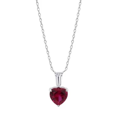 Collana Donna Lotus Silver LP3893-1/1 In Argento Con Cristallo Rosso A cuore - Immagine 1 di 3