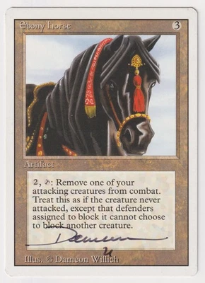 Signed Ebony Horse LP Revised Edition Artist Dameon Willich 1994 MTG Magic Rare! - Image 1 of 2