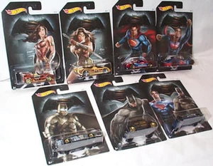 Batman Vs Superman Hot wheels car collection Set of 7 new on carded pack DJL47 - Picture 1 of 1