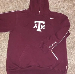 Y2k Texas A&M Aggies Hoodie large Sweatshirt Nike Swoosh Embroidered - Picture 1 of 3