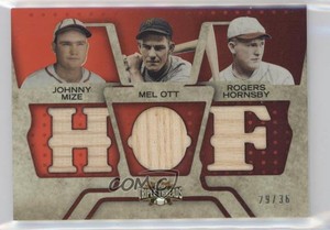 2008 Triple Threads Relic Combos /36 Johnny Mize Mel Ott Rogers Hornsby HOF