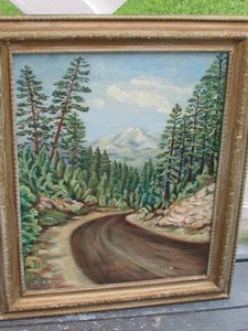MID CENTURY ÖL AUF LEINWAND GEMÄLDE SIGNIERT LETTY MELLEN 1948 WESTERN USA - Bild 1 von 1