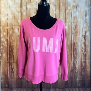 Puma Women’s Scoop Neck Long Sleeve Pullover Pink Sweatshirt Size Medium - Picture 1 of 10