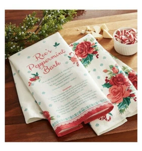 The Pioneer Woman PEPPERMINT BARK Kitchen Towels Bar Towels (set of 2) NWT - Picture 1 of 5