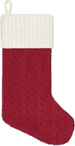 21-Inch Cable Knit Red Christmas Holiday Stocking - Picture 1 of 1