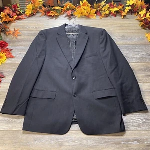 Blazer Jacket Size 46 Short Mens Black Pin-Striped Wool Lined Concepts Claiborne - Picture 1 of 12