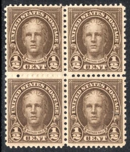 US Stamp Scott #551, 1/2c, Nathan Hall, Block of 4, OG, MNH, XF/Gem - Picture 1 of 1