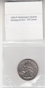 1996-P Philadelphia Washington Quarter variedad troquelado error fuera del centro - Imagen 1 de 2
