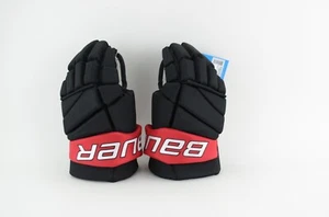 Bauer Vapor Elite Ice Hockey Gloves Black/Red w/ Bulldog Logo Senior Size 14 - Picture 1 of 5