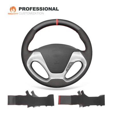 Cubierta de volante de cuero rojo gamuza negra para Kia Forte Koup Forte5 Foto 1 de 4