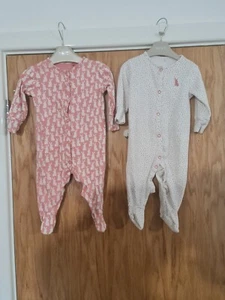 Baby Girls NEXT 3-6 Months Babygrow Sleepsuit Bundle Rabbit Pastels Animals VGC - Picture 1 of 4