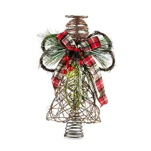 Holiday Time Natural Lodge Rattan Angel Christmas Tree Topper - Picture 1 of 7