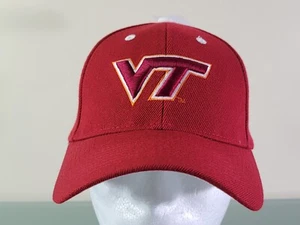 VT VIRGINIA TECH HOKIES NCAA Football License Collegiate Red Cap Hat OSFM - Picture 1 of 6