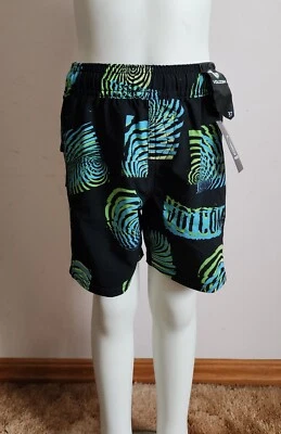 Volcom Boys Black Nothing More Volley Printed Board Shorts Size 2 / USA 3T New - Image 1 of 4