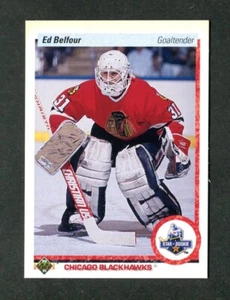 Ed Belfour NHL Hockey Rookie Card Goalie Chicago Blackhawk RC 1990-91 Upper Deck - Picture 1 of 2