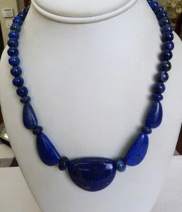 JAY KING MINE FIND DTR LARGE LAPIS LAZULI GEMSTONE BEAD STERLING SILVER NECKLACE - Picture 1 of 9
