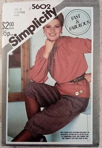 SIMPLICITY 5602 Knickers Tunic VTG 80s Fashion Sewing Pattern UNCUT 12 14 16  - Picture 1 of 8