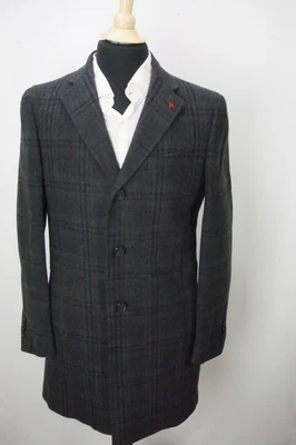 Isaia Napoli Multicolor Blue Flannel Heavy Wool Overcoat Sz 40R BRAND NEW - Image 1 of 4