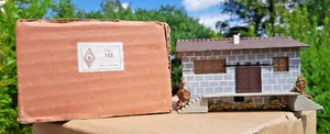 Original Packaging Box Faller 155 Wood Finished Model Goods Shed Hall Vintage 1950s Track H0 - Picture 1 of 20