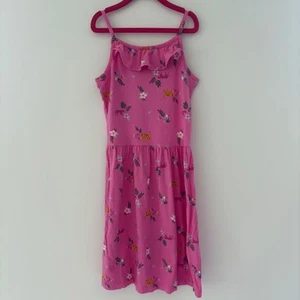 Carter's Girls Size 12 Pink Dress Tiger Floral Print Sleeveless Casual Summer - Picture 1 of 7