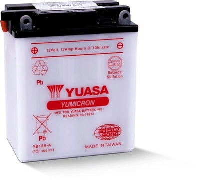 Yuasa Conventional YB12AA 12 Volt Battery For Honda CB400F Super Sport 1975-1977 - Image 1 of 3
