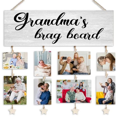 Collage de marco de fotos de abuela, exhibición de fotos colgante, clips, tablero de alarde, regalos Foto 1 de 4