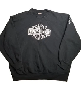 Vtg Y2k Harley Davidson Crewneck Sweatshirt Biker Motorcycle Grunge Sz L - Picture 1 of 13