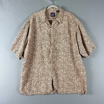 Vintage GAP Linen Blend Shirt Men XL Printed Button Up Aztec Southwestern Tribal - Image 1 of 4
