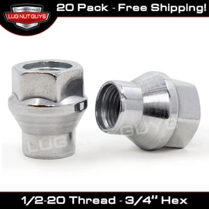 Lug Nuts Open End ET 1/2-20 Chrome 20 Piece Set - Picture 1 of 2