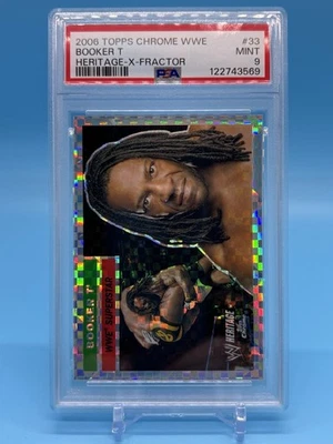 2006 Topps Chrome WWE Heritage Xfractor Booker T #33 - PSA 9 Mint - Image 1 of 2