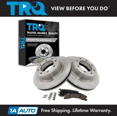 Kit de pastillas y rotores de freno de disco de cerámica Posi delanteros premium TRQ para furgoneta Nissan NV Foto 1 de 4
