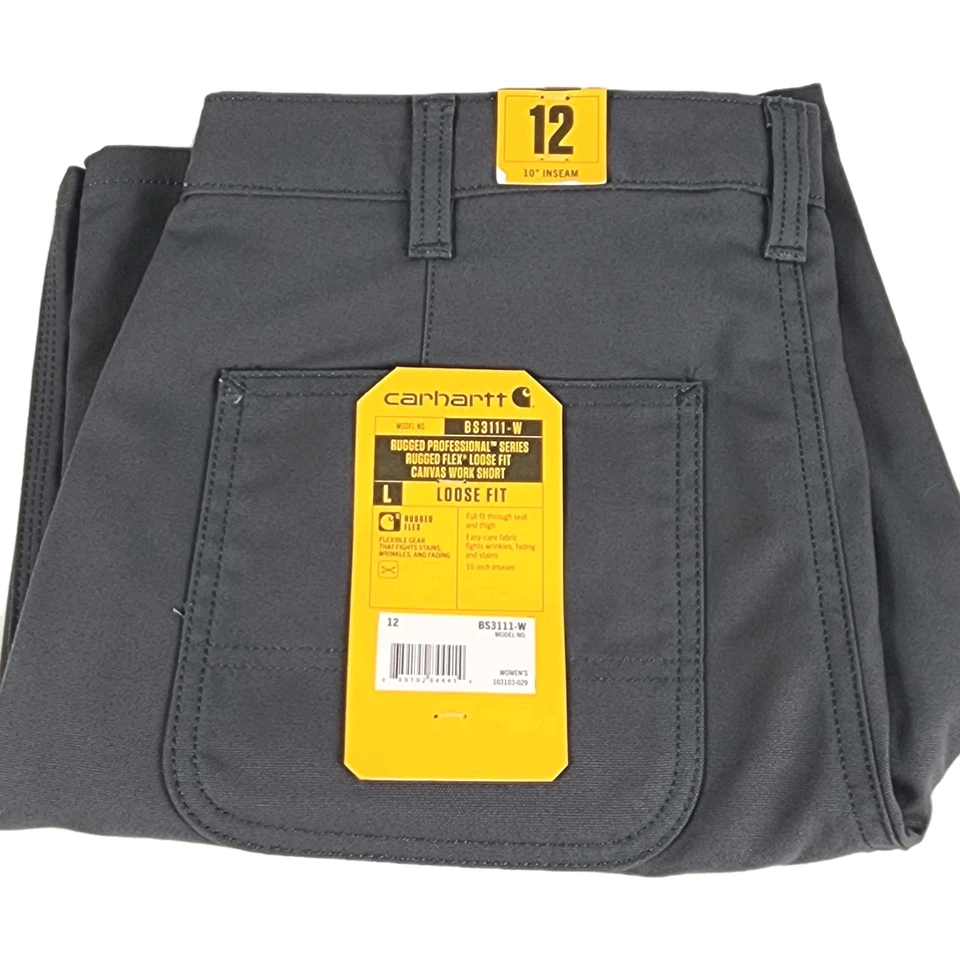 Carhartt BS3111-W Rugged Pro Series Flex Loose Fit Canvas Work Shorts Womens
