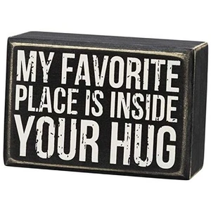 My Favorite Place Is Inside Your Hug Home Décor Sign,Black/White - Picture 1 of 3