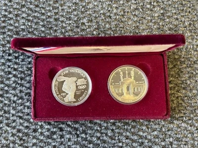 1983-1984 S Proof US Mint Los Angeles Olympics Silver Dollar 2-Coin Set - Image 1 of 4