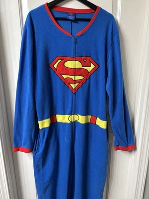 Adult Size XL Superman Bodysuit Costume Pajama DC Comic Superhero - No Cape - Image 1 of 4
