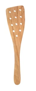 Eddington Italian Olive Wood Wide Pierced Spatula, Handcrafted in Europe, 12.... - Picture 1 of 8