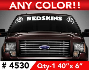 WASHINGTON REDSKINS WINDSHIELD DECAL STICKER 40" x 6" ANY 1 COLOR - Foto 1 di 4