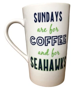 Sundays are for Coffee and for Seahawks Mug 5-1/2" White Unbranded - Picture 1 of 7
