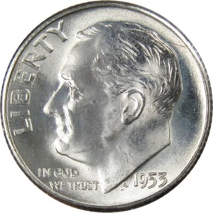 1953S Roosevelt Dime 90% SILVER Gem BU Brilliant Uncirculated Bright White Shiny - Picture 1 of 6
