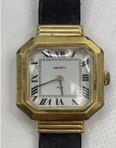 Vintage NINA RICCI Gold-filled quartz Watch with Leather Strap Not Working - Picture 1 of 4
